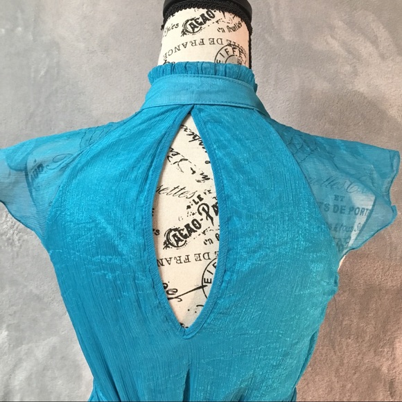 The Hanger Blue Ruffled Fit and Flare Dress Med - Picture 8 of 8